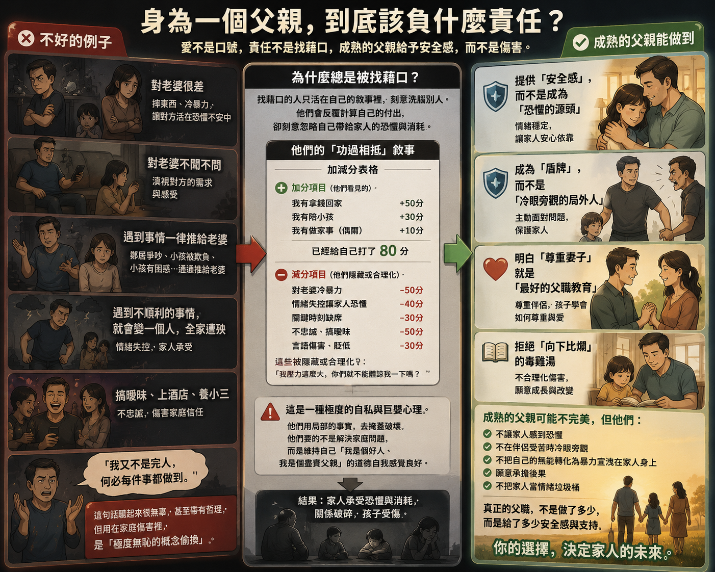 何謂成熟負責任的父親 – 好壞不是加減分計算